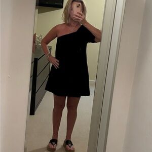 Black one shoulder dress